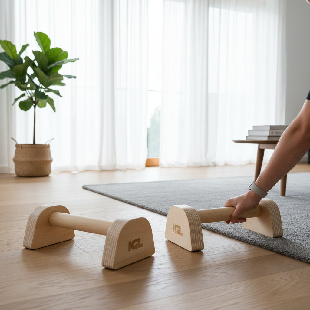Mini paralelas de madera para entrenar en la casa