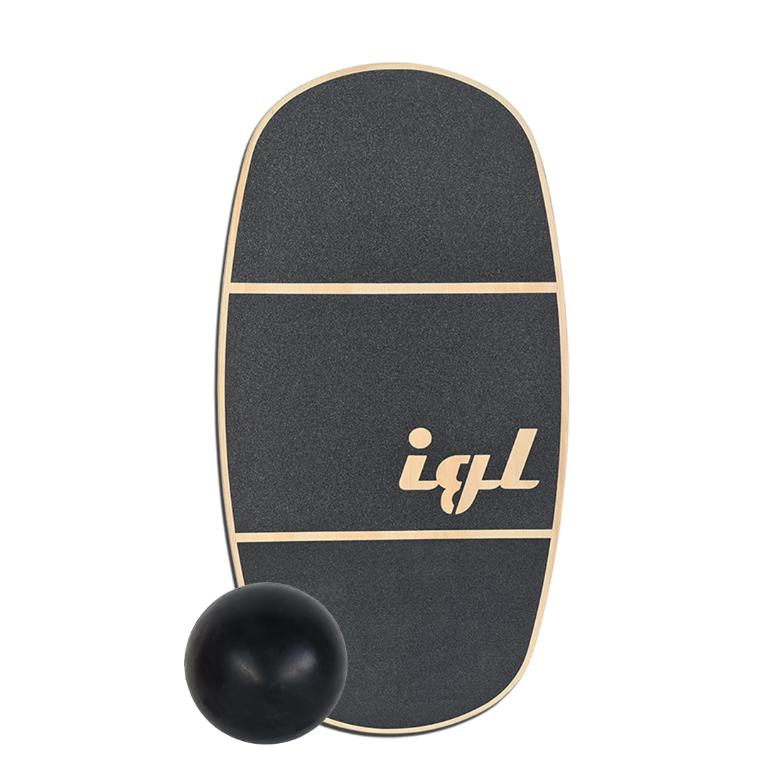 Tabla de equilibrio con lija negra logo igl y pelota balance board ball