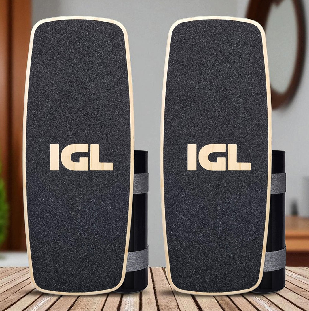 Tablas de equilibrio sobre deck de madera