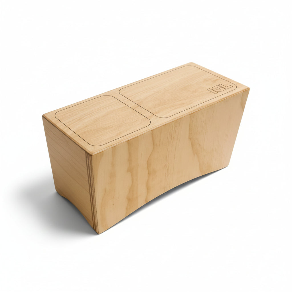 Instrumento de madera para percusion bongo igl con fondo blanco