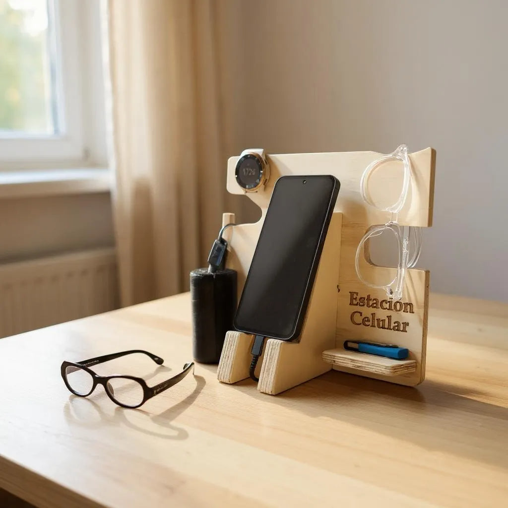 Estacion para guardar celulary cosas del dia a dia