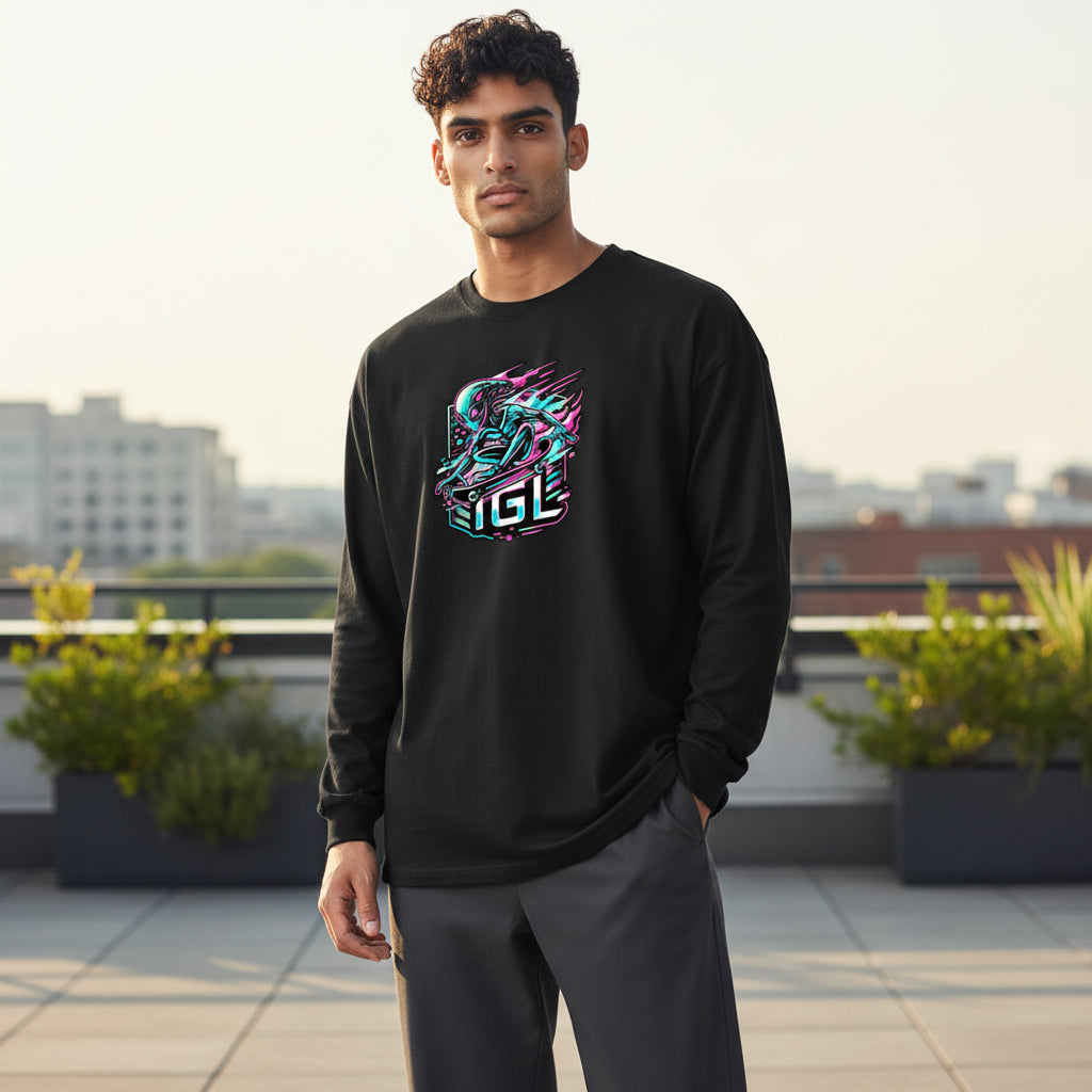Vestido con polera manga larga igl negra