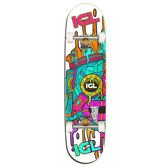 Skate grafica de colores igl con trucks ruedas y rodamientos