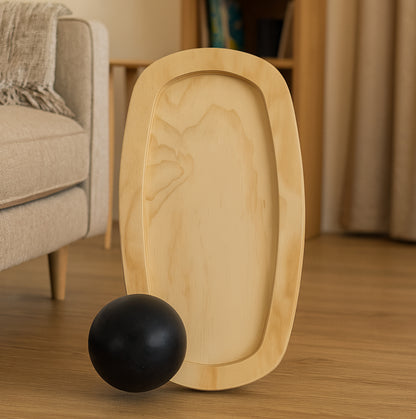 Tabla de equilibrio con esfera para entrenar adentro de la casa