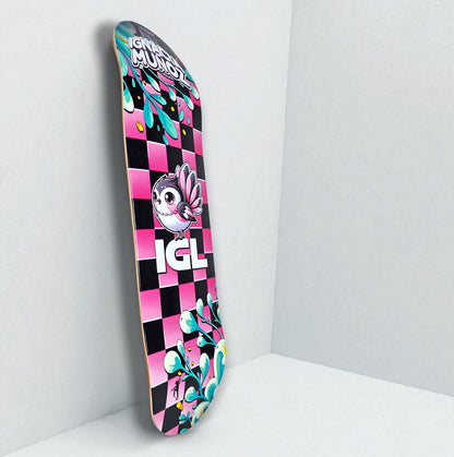skateboard rosado con negro pro modelo ignacia muñoz